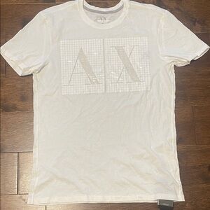 Armani Exchange White Graphic Tee